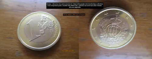 1 euro San Marin 2010 unc à 2 € à virecourt