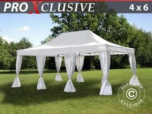 Faltzelt FleXtents PRO 4x6m Weiß, mit 8 Vorhänge à Zurich