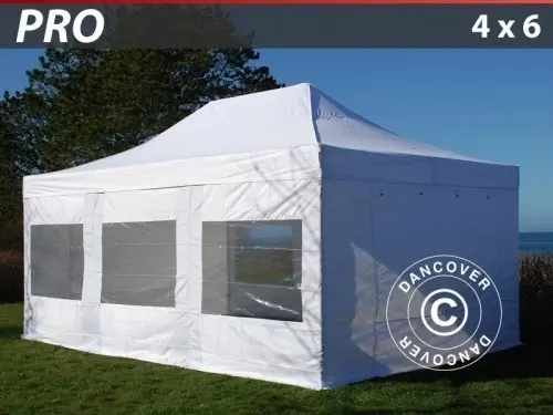 Faltzelt FleXtents PRO 4x6m Weiß, mit 8 wänden à Zurich
