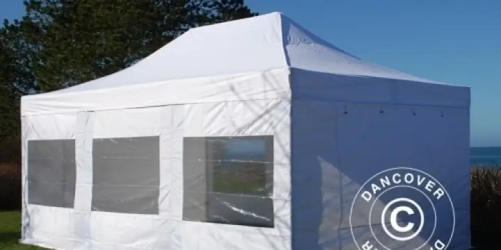 Faltzelt FleXtents PRO 4x6m Weiß, mit 8 wänden
