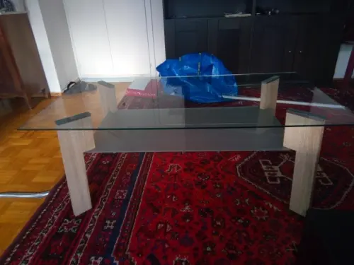 Table basse double verres, état de neuf à PRILLY