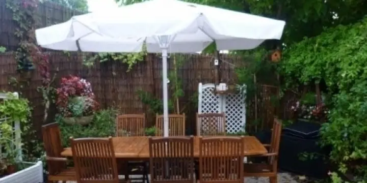 Salon de jardin en teck 9 pièces