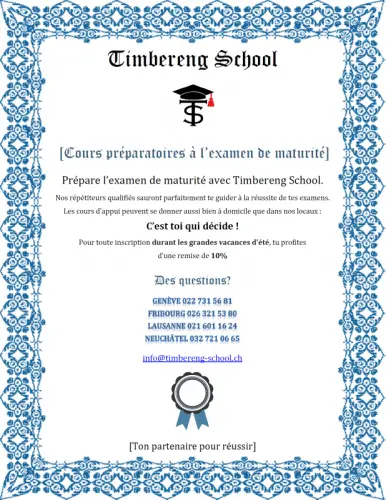 Cours préparatoires à l'examen de maturité fédérale