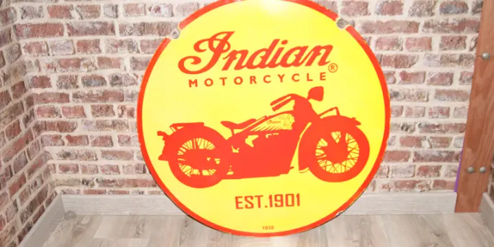 Plaque émaillée Indian Motorcycle.