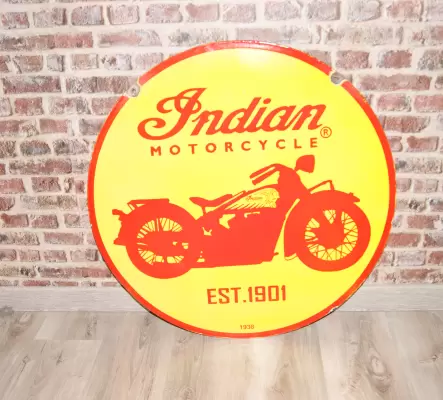 Plaque émaillée Indian Motorcycle.
