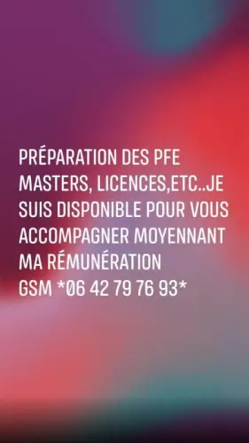Préparation Encadrement Réalisation des PFE à salé
