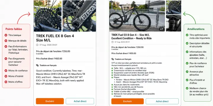 J’améliore votre annonce Ricardo, Galaxus, Anibis, Ebay, etc