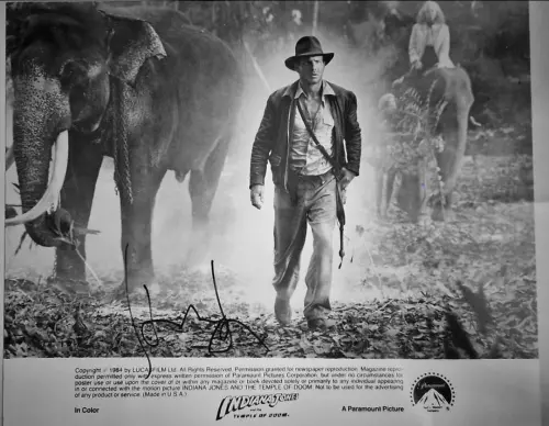 Autographe Harrison Ford format A4  Indiana Jones et le temple maudit à Sembrancher