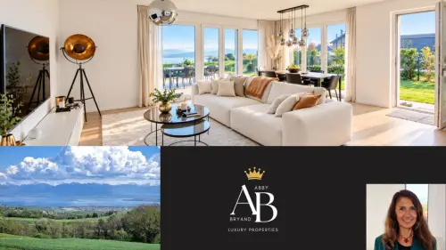 En exclusivité - Vue panoramique sur le lac et les montagnes, terrasse et jardin