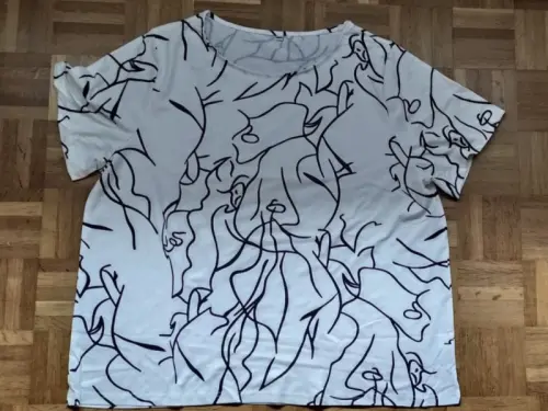 T-Shirt blanc à motif abstrait neuf à Moutier