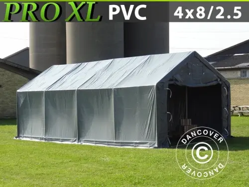 Lagerzelt PRO 4x8x2,5x3,6m, PVC, Grau à Zurich