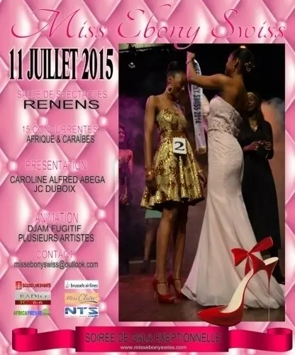 Concours de beauté Miss Ebony Swiss 2015 à Lausanne