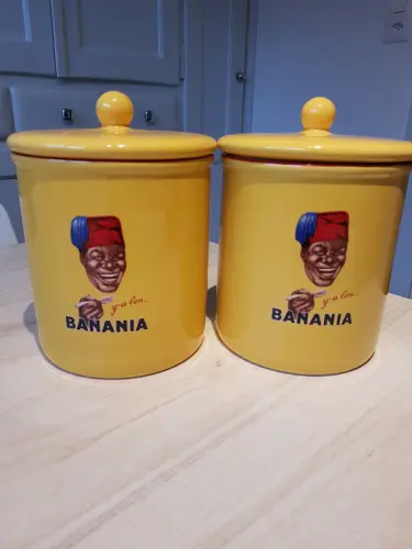 Pots "Banania" vintage / lot de 2 à Chalais