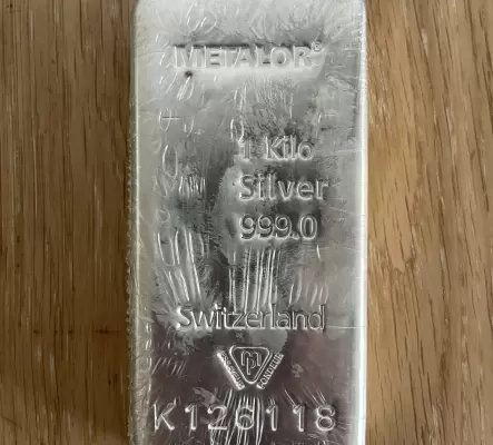 Lingot d'argent 1kg Metallor