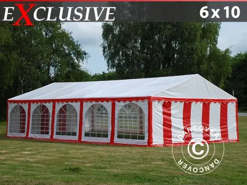 Partyzelt Exclusive 6x10m PVC, Rot/Weiß à Zurich