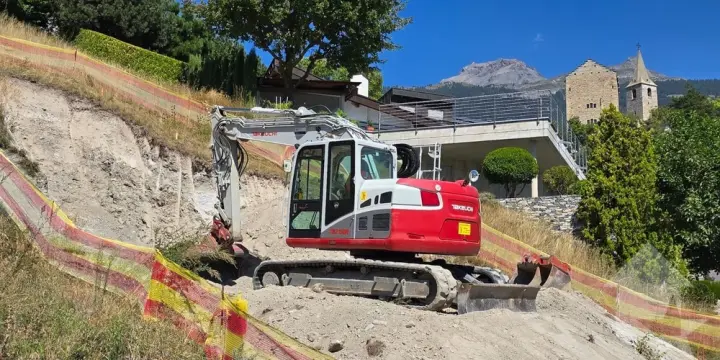 Chantier en cours, villa mitoyenne en terrasse, vue panoramique