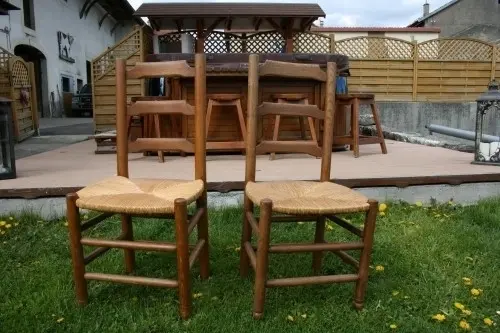 Chaises paillée en chêne