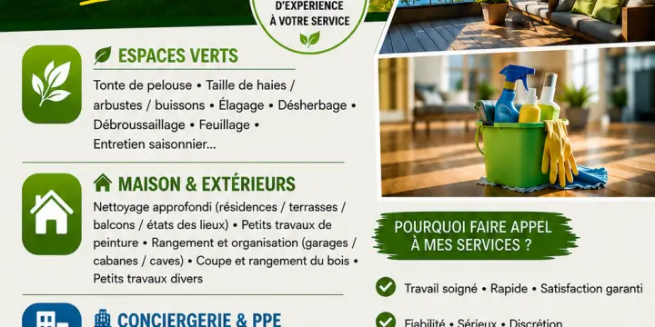 Entretiens espace vert / Nettoyages  Jardins/Maisons