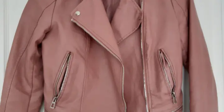 Veste style motard rose, taille S