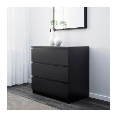 Commode malm ikéa 3 tiroirs - brun noir à Genève