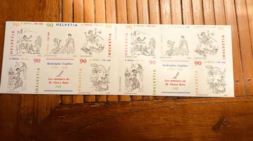 12 timbres helvétia Rodolphe Topffer à Geneve