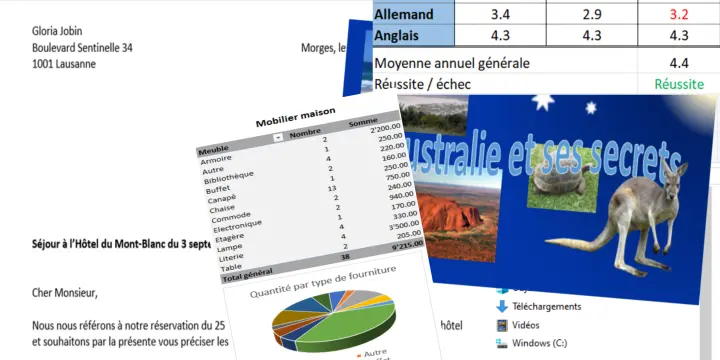 Cours de bureautique Word / Excel / Powerpoint / Windows