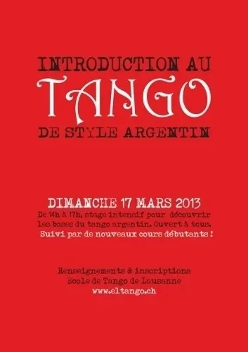 Tango Argentin: Introduction intensive 3 à Lausanne
