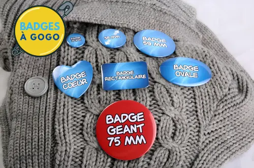 Activité badges personnalisés clé en main (matériel + stock + site)