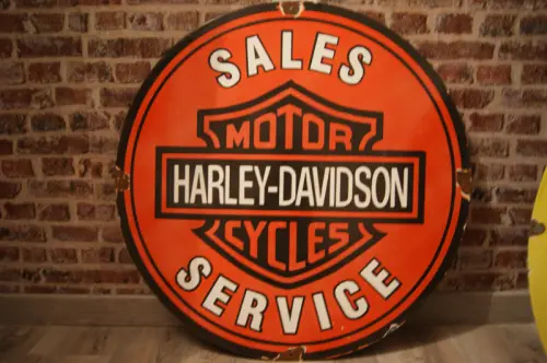 Plaque émaillée Harley Davidson. à DIJON
