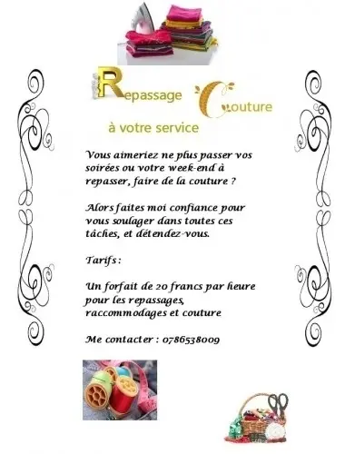 Repassage, Couture, Raccommodage Service à Suisse