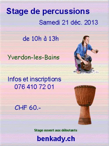 Cours de percussion africaine à Yverdon-les-Bains