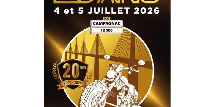Week-end moto solidaire en Aveyron (France) Juillet 2026