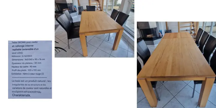 Table en bois massif