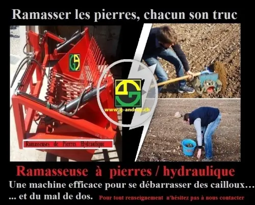 Ramassage de pierres suspendus agricoles à Massonnens