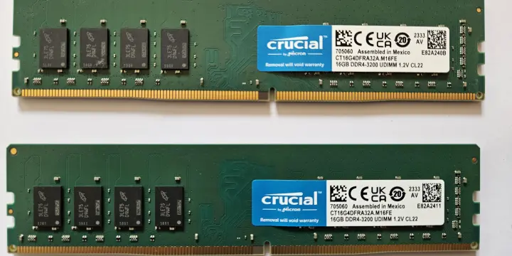 Crucial 32 Go, 2 × 16 Go DDR4 3200 pour PC fixe
