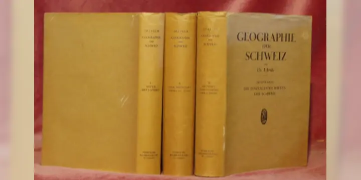 Geographie der Schweiz. 4 Bande. 1: Natur des Landes. Mit 6 Tafeln und 154 Abbildungen im Text. 2…