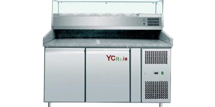 Meuble pizza + vitrine à ingrédients 7xgn1/4