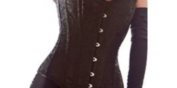 Corset Noir Motif à fleur Ebène