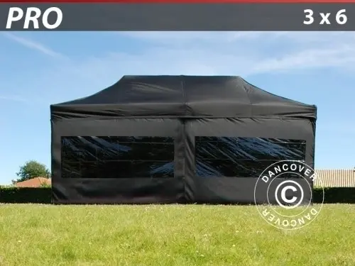 Faltzelt FleXtents PRO 3x6m Schwarz, mit 6 Wänden à Zurich