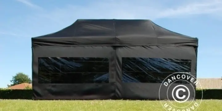 Faltzelt FleXtents PRO 3x6m Schwarz, mit 6 Wänden