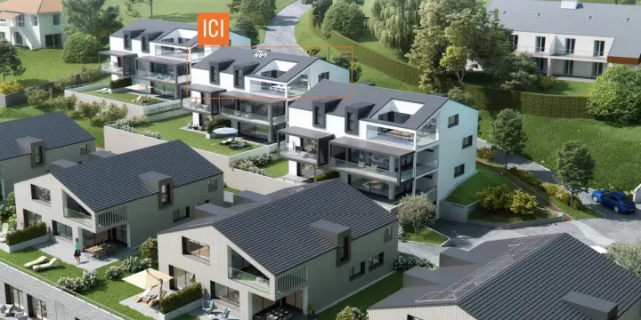 Lumineux appartement de 5,5 pièces, terrasse, très belle vue lac
