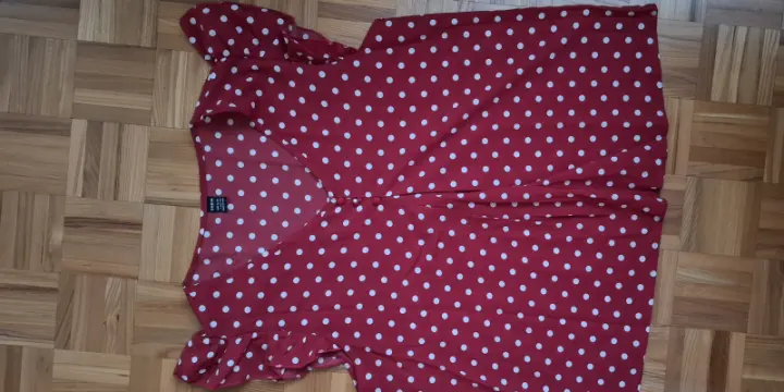 Blouse Shein bordeaux à pois
