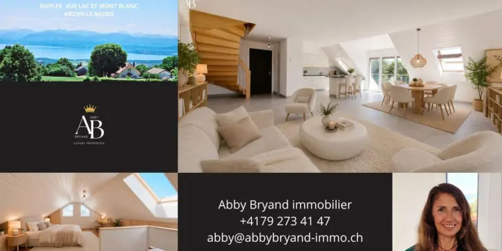 En exclusivité - Duplex Blue Lake : vue lac et Mont-Blanc au coeur d'Arzier