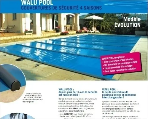Couverture à barre piscine marque Walter à Jura Bernois