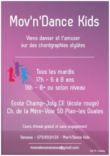 Cours Mov'n'Dance Kids à Plan-les-Ouates