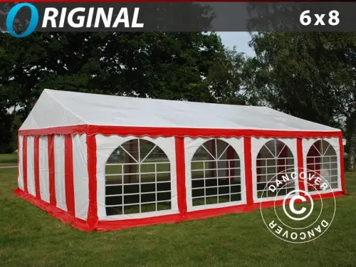 Partyzelt Original 6x8m PVC, Rot/Weiß à Zurich