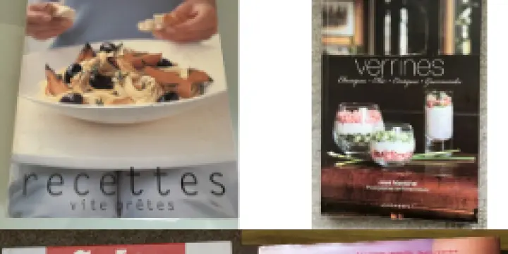 Lot de livres et magazines de cuisine