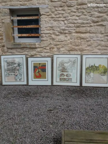 Gravures lithographie numérotées X4