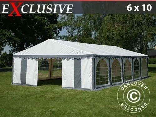 Partyzelt Exclusive 6x10m PVC, Grau/Weiß à Zurich