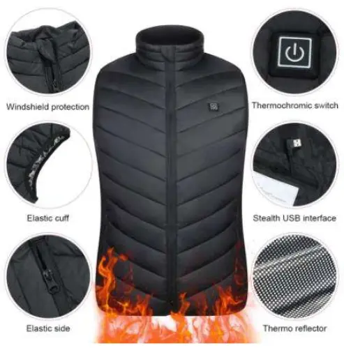 Veste chauffante 8 spots chauffants alimentation usb à Pringy